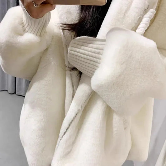 Fuzzy Sherpa Full-zipper Wearable Blanket Hoodie