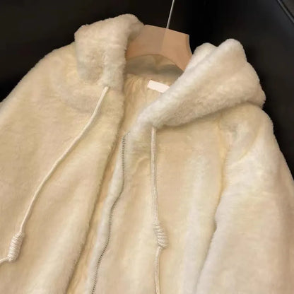 Fuzzy Sherpa Full-zipper Wearable Blanket Hoodie