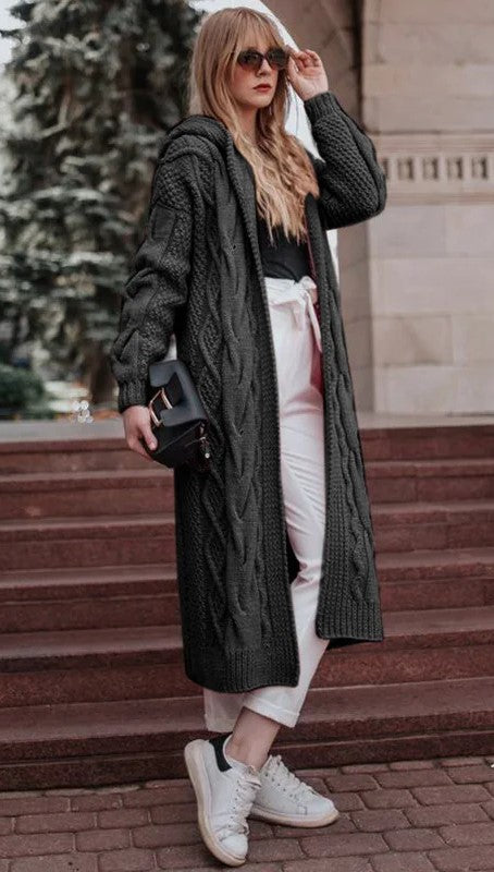 Hooded Knit Cardigan